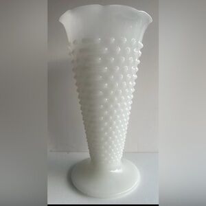 White Hobnail Milk Glass Vase